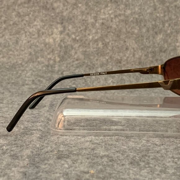 Vintage Armani 92447DR Antique Gold Metal Flex Temple Sunglasses Italy Design - Picture 8 of 13